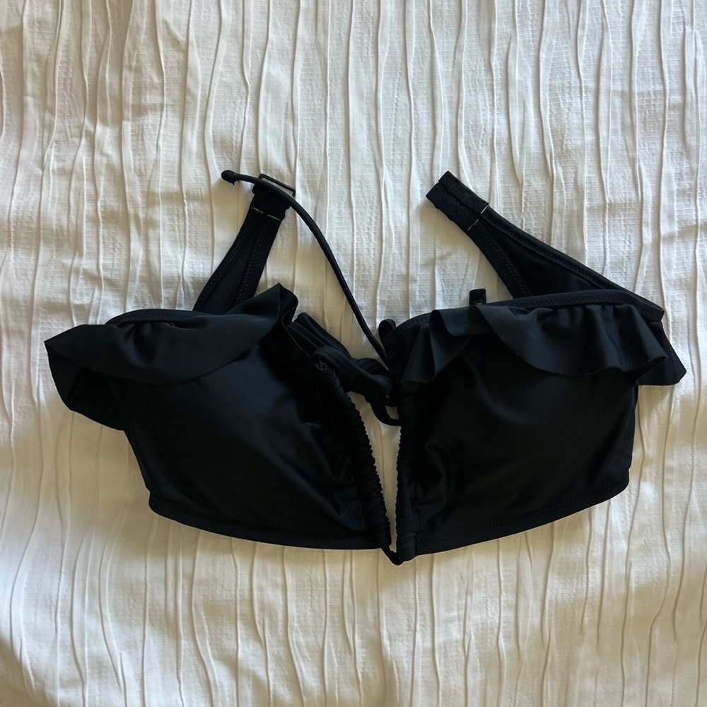 Black Ruffled Women's Top